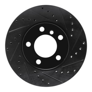 Mini Cooper Paceman Brake Rotor (1) - Front Right - R1 Concepts - Drilled & Slotted - Black - `11-`16